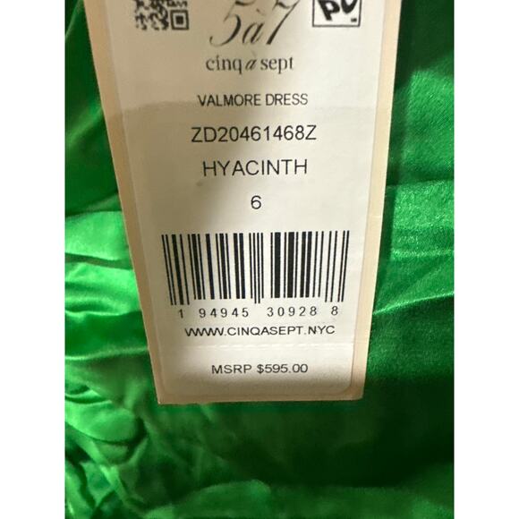 Cinq à Sept Women's Valmore Ruched Satin Midi Dress Size 6‎ - Picture 10 of 10